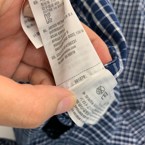 Hollister Shirt Men M Medium Blue Multi Checkered Cotton Long Sleeve Button Down - Picture 10 of 12